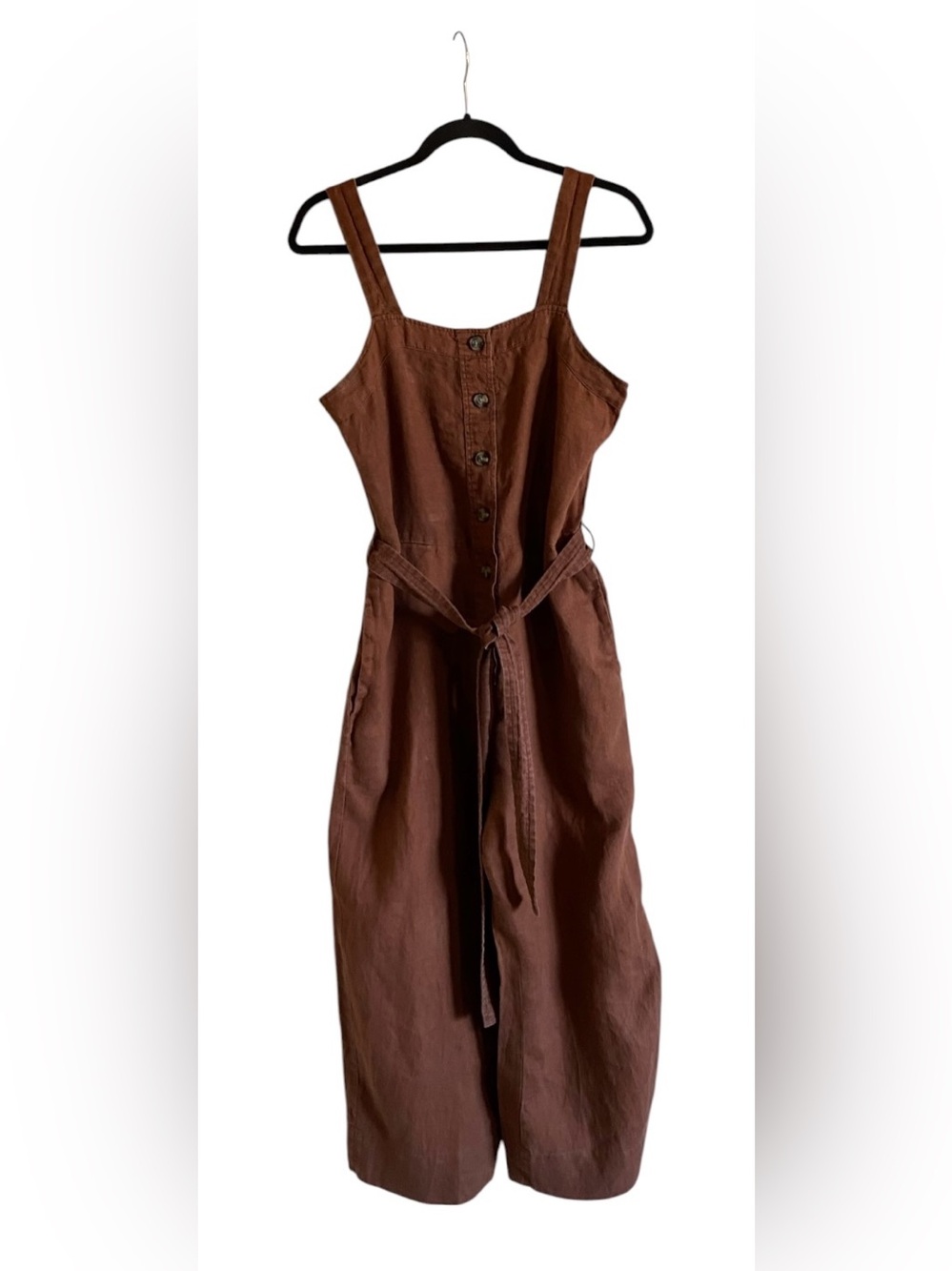 Women’s EVERLANE Picnic Linen Jumpsuit Brown 6